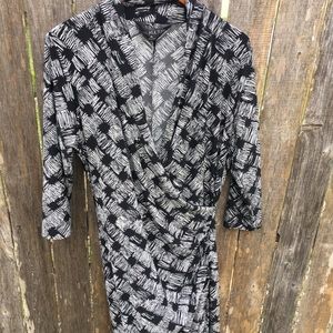 Kamari Kulture Black/White Wrap Dress Sz XL